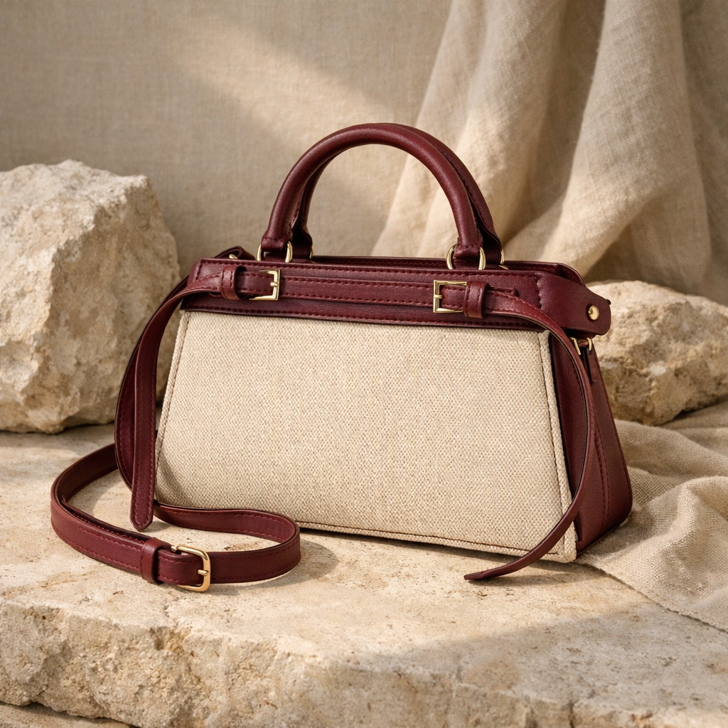 ZARÉLIA Lüks Tote Çanta - Beyaz Kırmızı Kadın Omuz Çantası