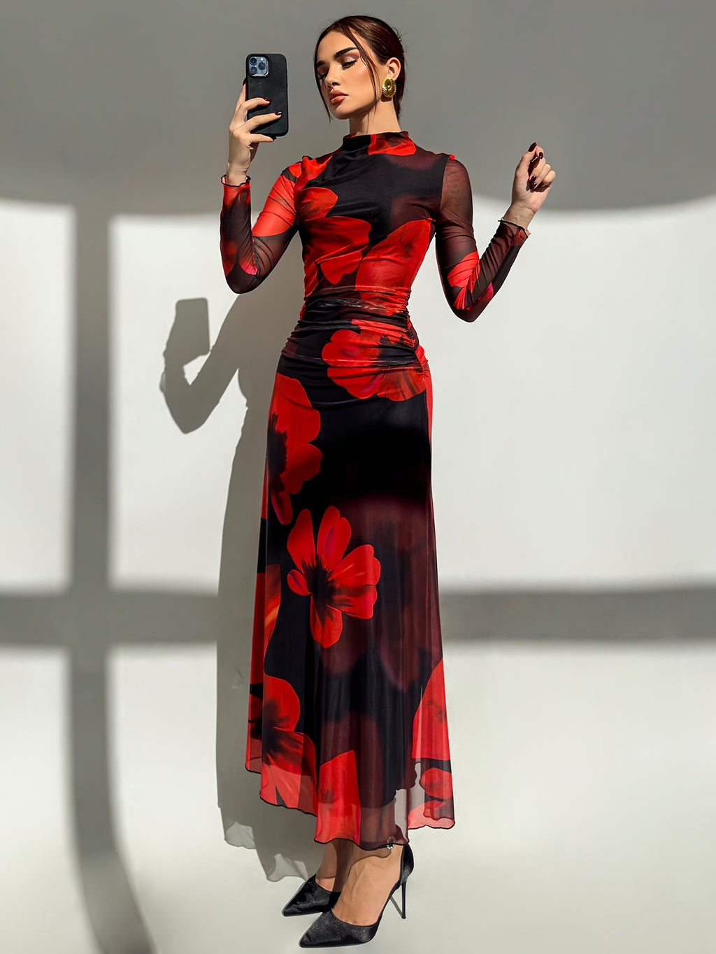 ZARÉLIA Çiçek Detaylı Şık Elbise - Kadın Günlük ve Özel Gün Elbisesi