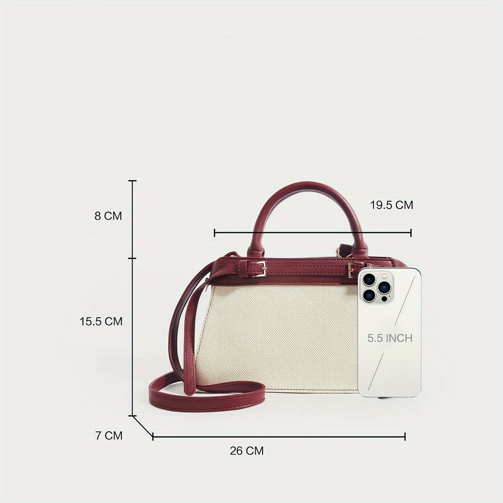 ZARÉLIA Lüks Tote Çanta - Beyaz Kırmızı Kadın Omuz Çantası