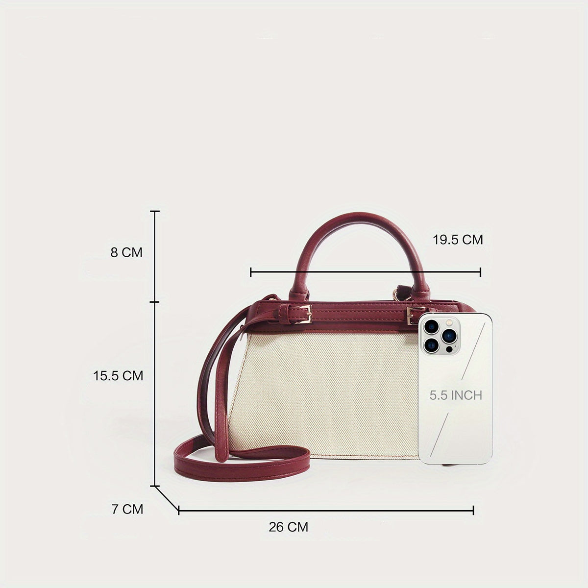 ZARÉLIA Lüks Tote Çanta - Beyaz Kırmızı Kadın Omuz Çantası