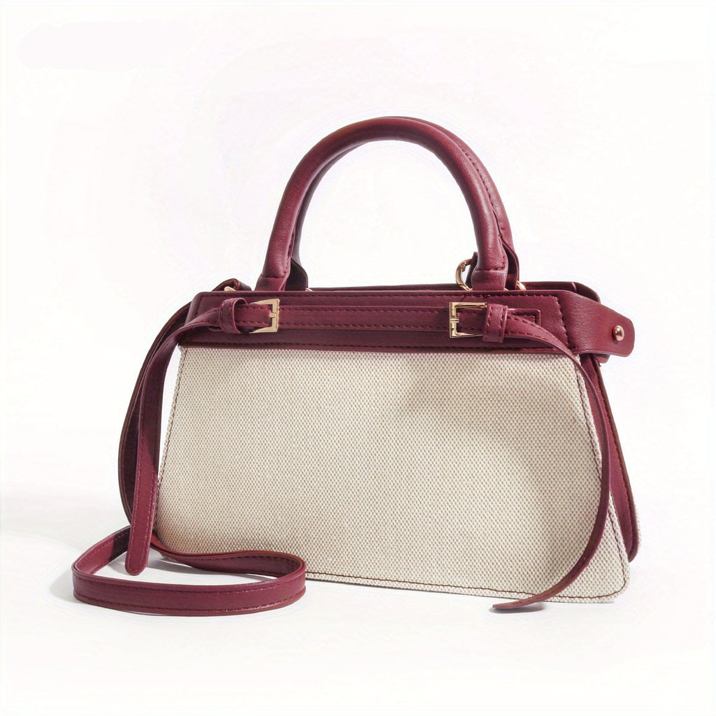 ZARÉLIA Lüks Tote Çanta - Beyaz Kırmızı Kadın Omuz Çantası