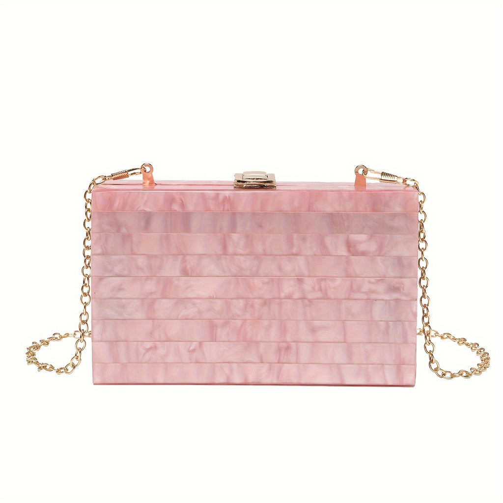 ZARÉLIA Lüks Mermer Desenli Akrilik Omuz ve El Çantası