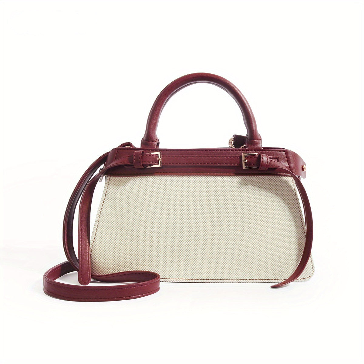 ZARÉLIA Lüks Tote Çanta - Beyaz Kırmızı Kadın Omuz Çantası