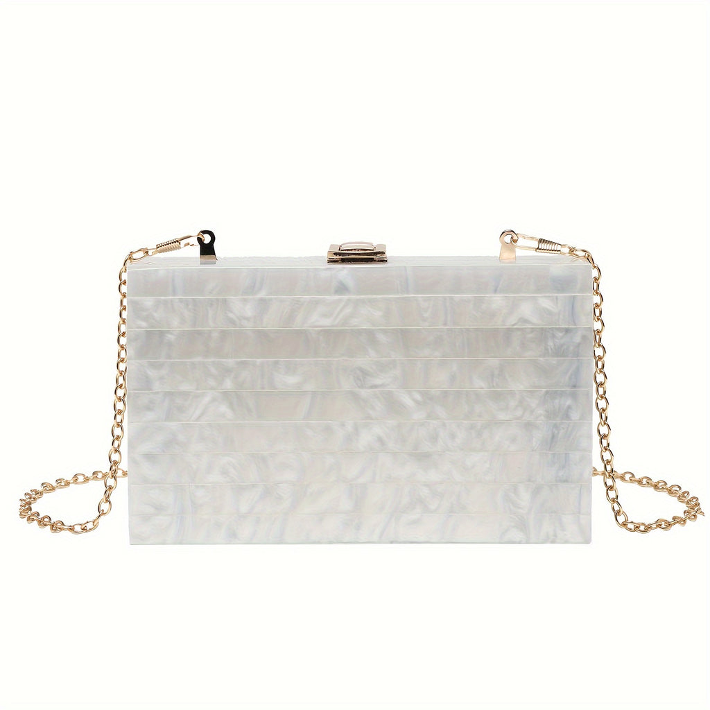 ZARÉLIA Lüks Mermer Desenli Akrilik Omuz ve El Çantası