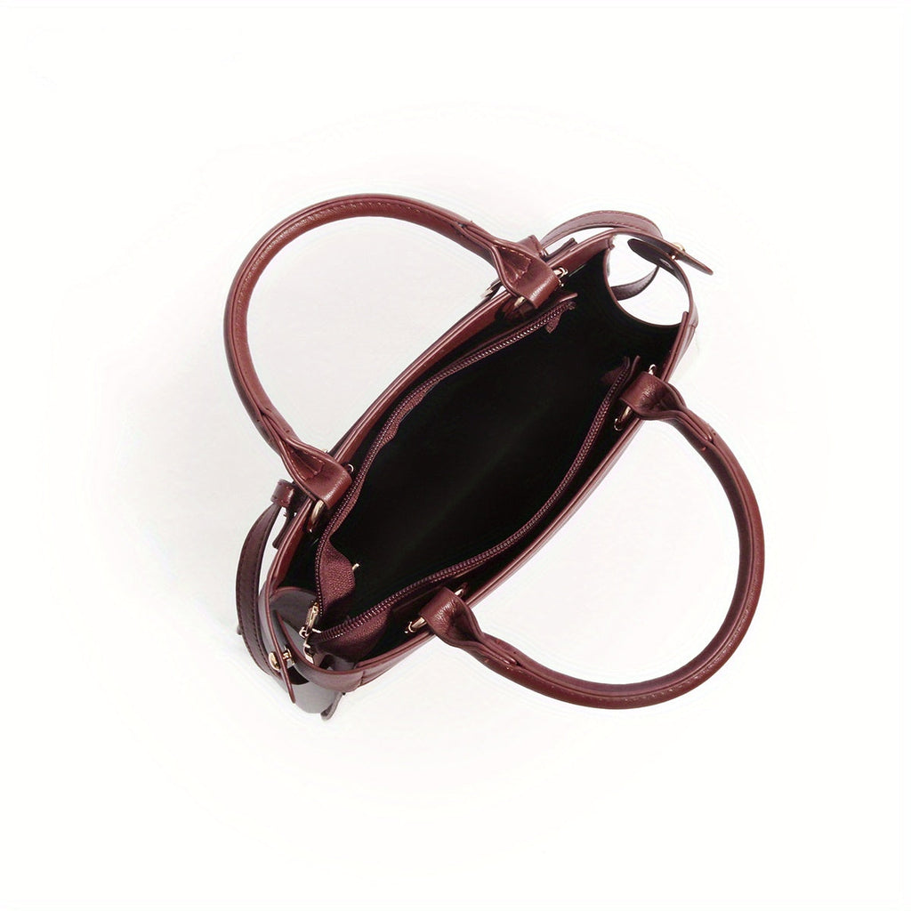 ZARÉLIA Lüks Tote Çanta - Beyaz Kırmızı Kadın Omuz Çantası