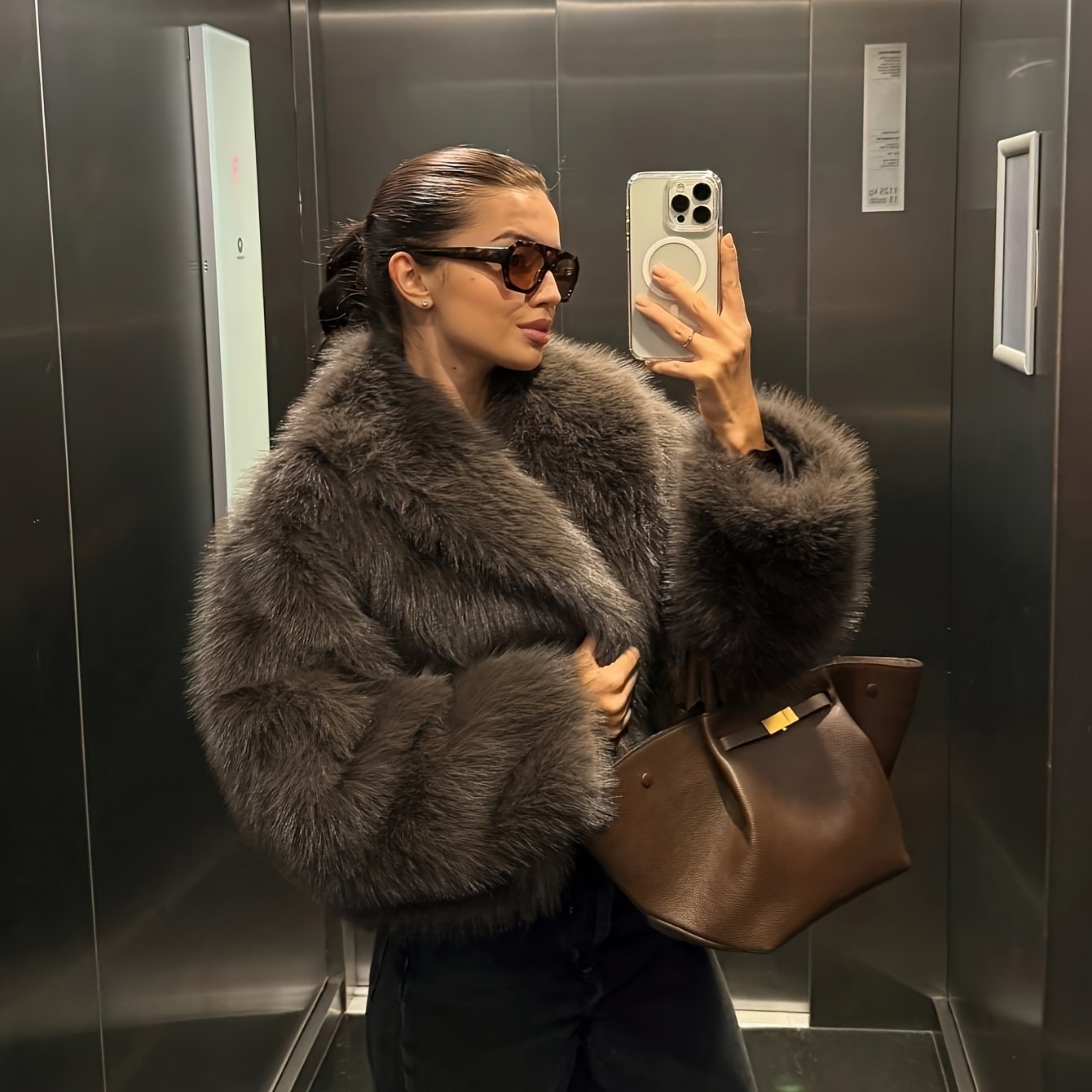 ZARÉLIA Kürk Kışlık Şık Mont